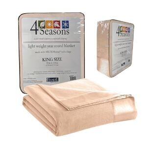 Shavel All Seasons Year Round Sheet Blanket with Satin Hem, King
